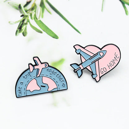 Globe Travel Enamel Pin for Backpacks  by CAVE