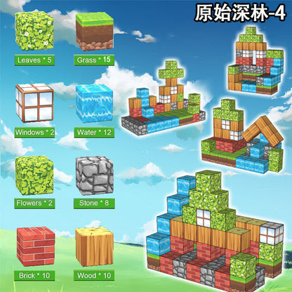 PIXEL CUBE Magnetice- [Primeval Forest-4] 64pcs