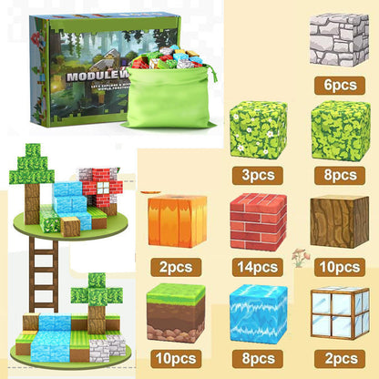 PIXEL CUBE Magnetice- [Original Forest] 63pcs