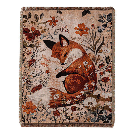 Home Decor Tapestry-Forest Fox Woven Throw