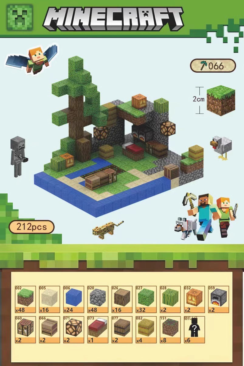 PIXEL CUBE Magnetic- [Harvest Farm] 212pcs+6dolls