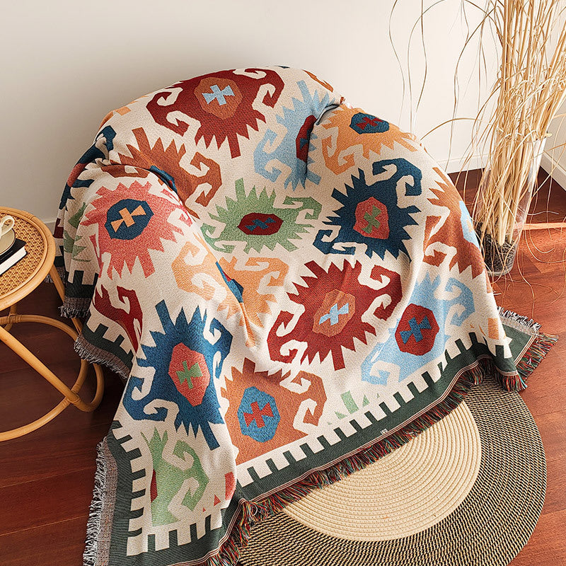 Home Decor Blanket- Light Geometric