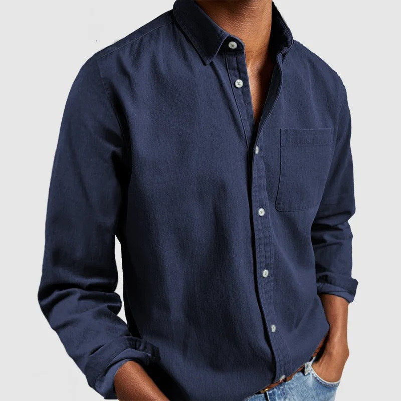 Men's Shirt - Long Sleeve Lapel