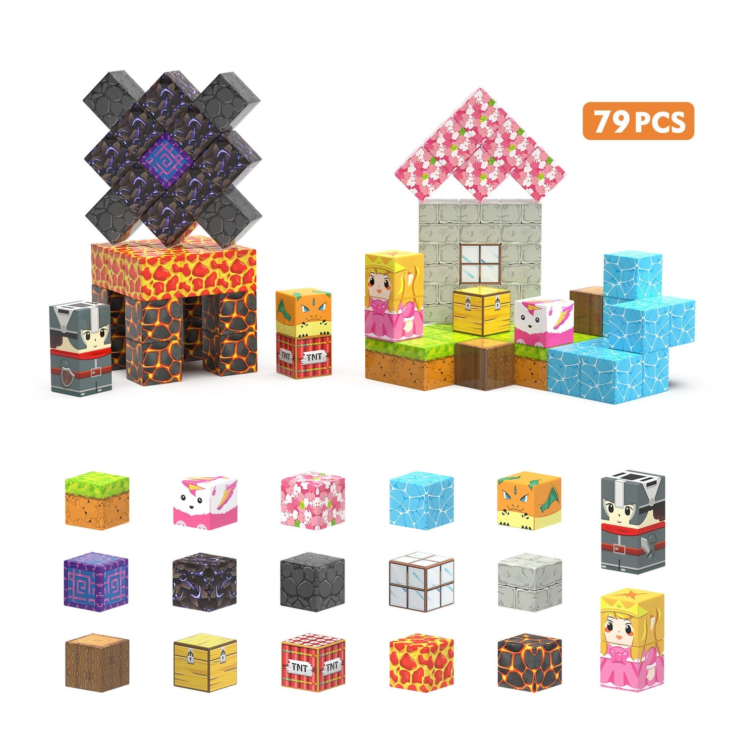 PIXEL CUBE Magnetice-[Princess Knight]79PCS