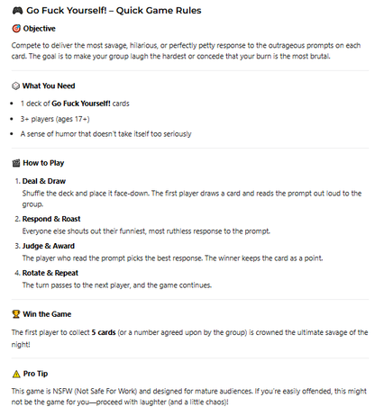 Party Game - Go Fish Yourself!