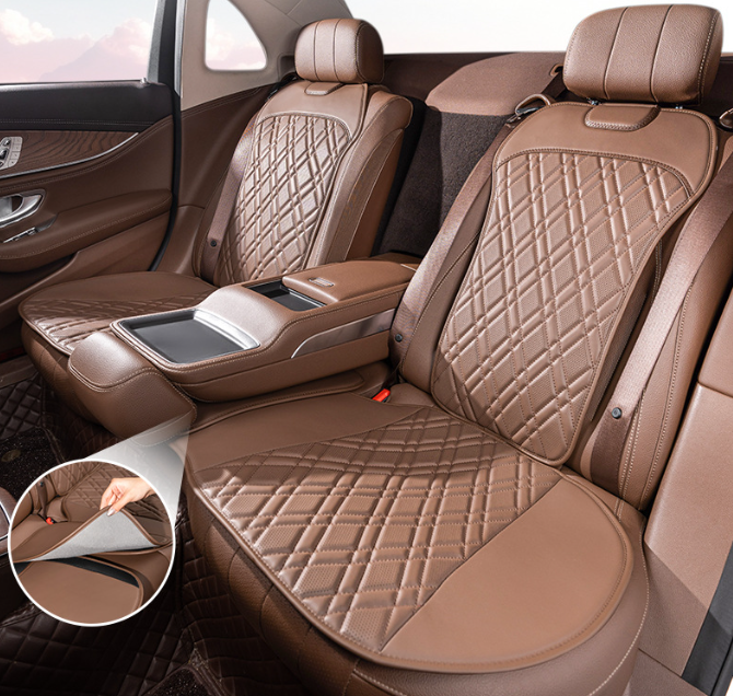 Car Seat Cushion- Premium Chestnut Brown - 3 Piece Set