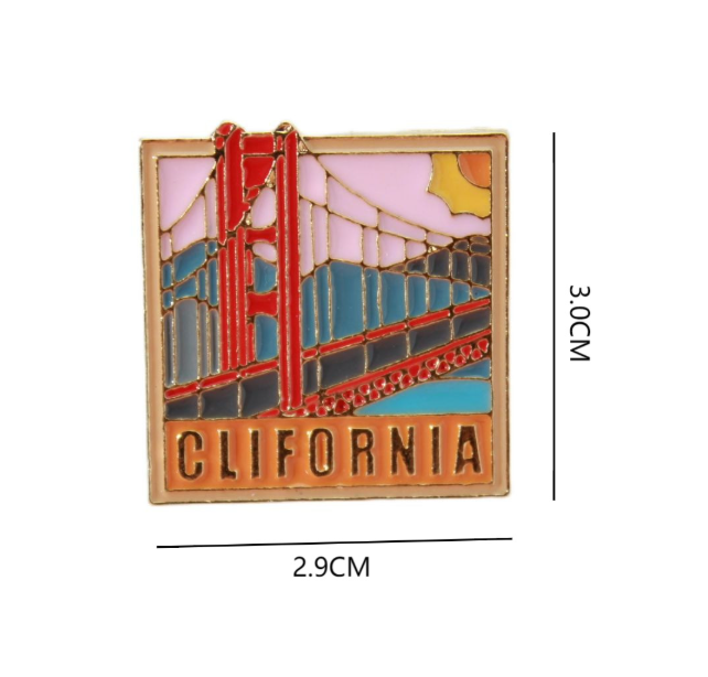 Golden Gate Book Travel Enamel Pin for Backpacks   by CAVE