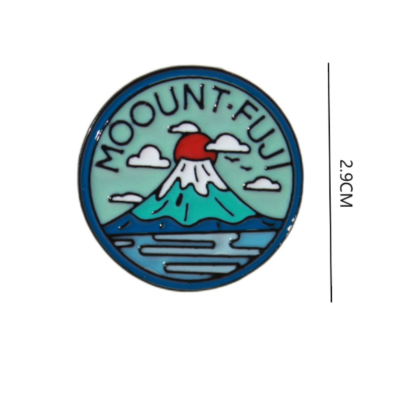 Fuji Island Travel Enamel Pin for Backpacks  by CAVE