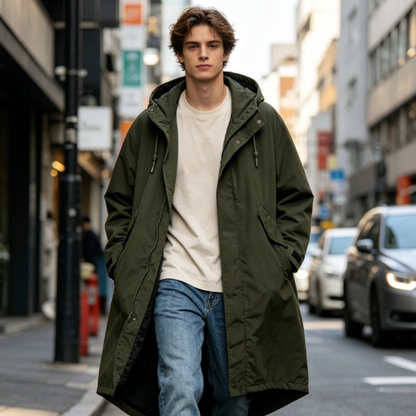 Fishtail Windproof Military Parka-Green