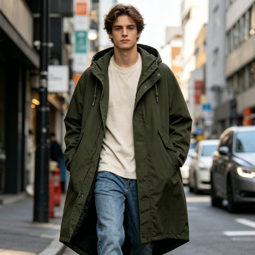 Fishtail Windproof Military Parka-Green