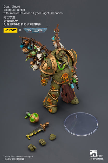 Death Guard Biologus Putrifier & Death Guard Tallyman - "Warhammer 40,000” 1/18 Action Figure By JOYTOY