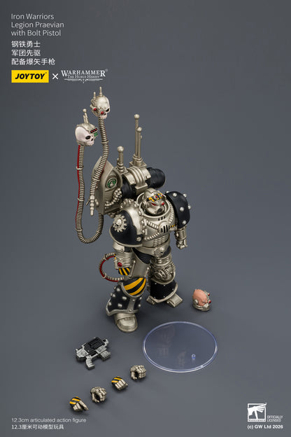 Iron Warriors Legion Praevian with Bolt Pistol & Warsmithwith  Graviton Crusher Hammer- "The Horus Heresy” 1/18 Action Figure By JOYTOY