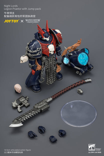 Night Lords Legion Praetor with Jump pack - "The Horus Heresy" Primarch-Warhammer 40k 1/18 Action Figure By JOYTOY