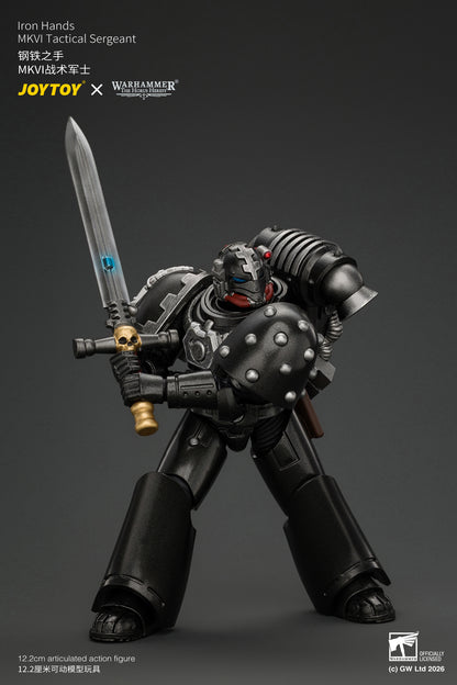 Iron Hands MkVI Tactical Sergeant with Bolter, Plasma Pistol & Power sword - "The Horus Heresy" Warhammer 1/18 Action Figure By JOYTOY