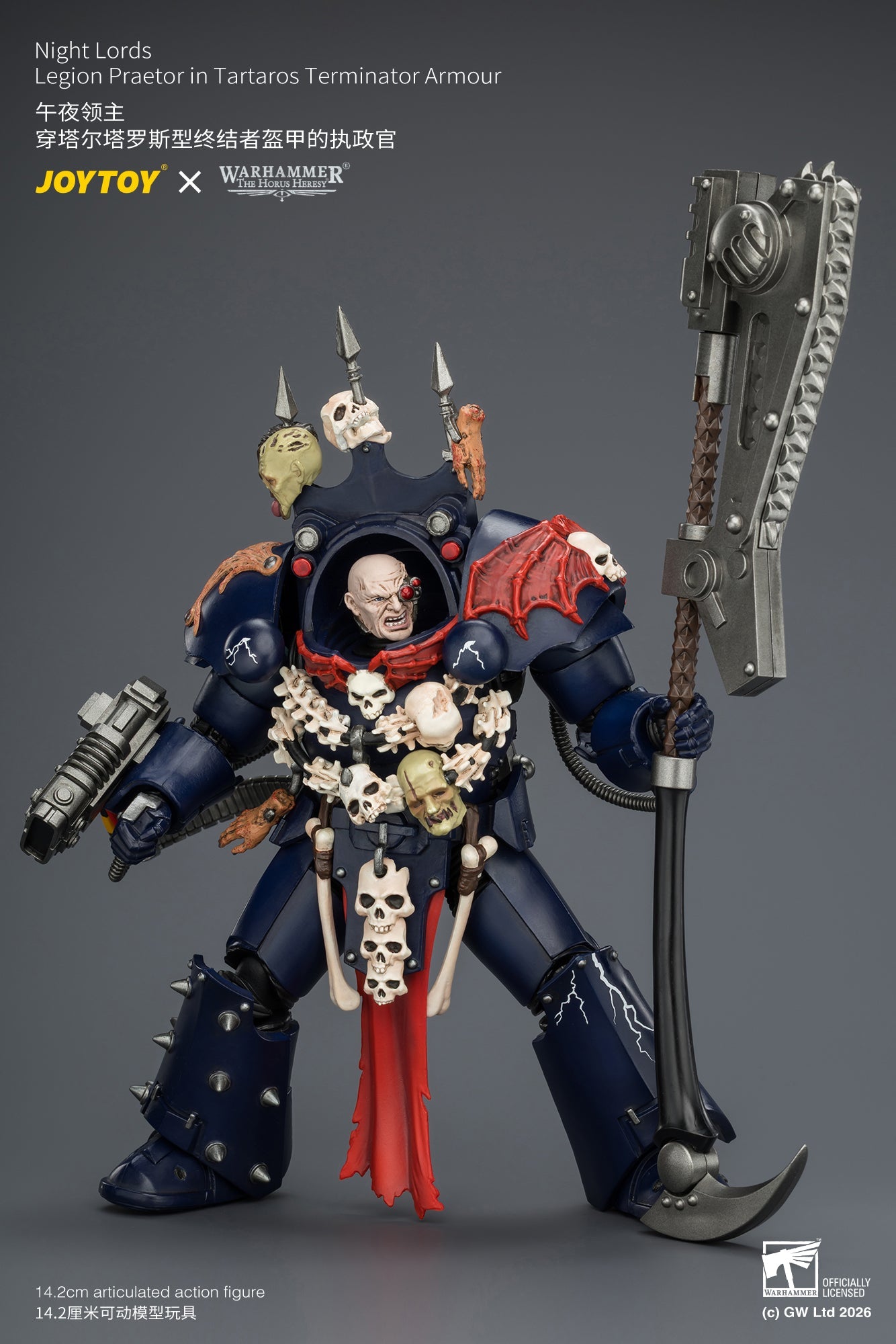 Night Lords Legion Praetor in Tartaros Terminator Armour - "The Horus Heresy" Primarch-Warhammer 40k 1/18 Action Figure By JOYTOY
