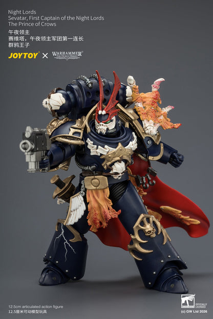 Night Lords Sevatar, First Captain of the Night Lords The Prince of Crows - "The Horus Heresy" Warhammer 40k 1/18 Action Figure By JOYTOY