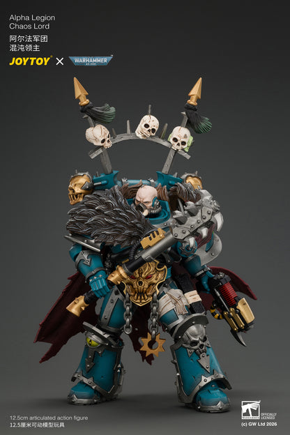 Alpha Legion Chaos Lord with Plasma Pistol and Accursed Weapon - Warhammer 40K 1/18 Action Figure By JOYTOY