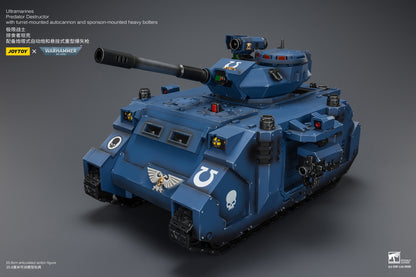 Ultramarines Predator Destructor with turret-mounted autocannon and sponson-mounted heavy bolters  - Warhammer 40K 1/18 Action Figure By JOYTOY