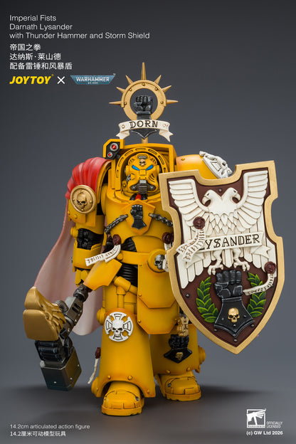 Imperial Fists Darnath Lysander with Thunder Hammer and Storm Shield - Warhammer 40k 1/18 Action Figure By JOYTOY