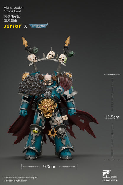 Alpha Legion Chaos Lord with Plasma Pistol and Accursed Weapon - Warhammer 40K 1/18 Action Figure By JOYTOY