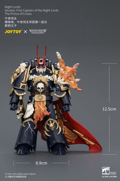 Night Lords Sevatar, First Captain of the Night Lords The Prince of Crows - "The Horus Heresy" Warhammer 40k 1/18 Action Figure By JOYTOY