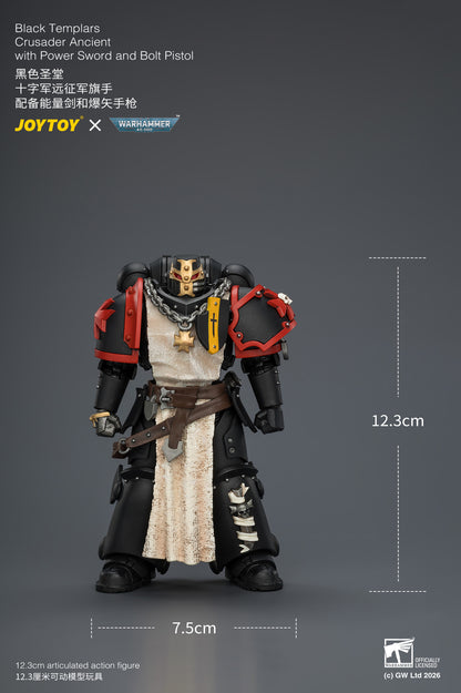 Black Templars Crusader Ancient with Power Sword and Bolt Pistol - Warhammer 40K 1/18 Action Figure By JOYTOY