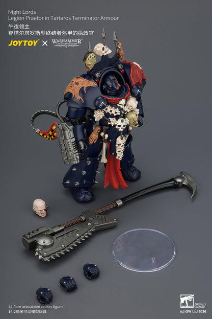 Night Lords Legion Praetor in Tartaros Terminator Armour - "The Horus Heresy" Primarch-Warhammer 40k 1/18 Action Figure By JOYTOY