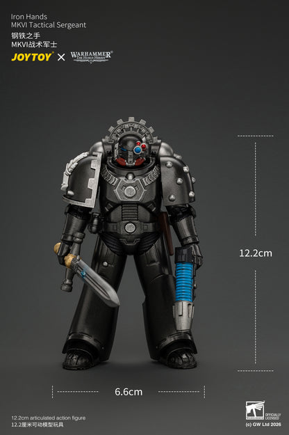 Iron Hands MkVI Tactical Sergeant with Bolter, Plasma Pistol & Power sword - "The Horus Heresy" Warhammer 1/18 Action Figure By JOYTOY