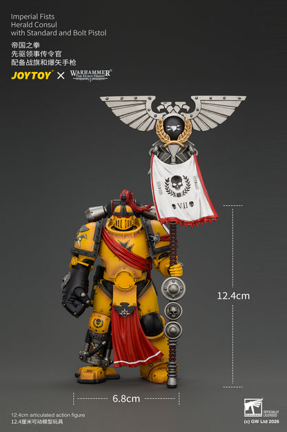 Imperial Fists Herald Consul with Standard and Bolt Pistol - Warhammer "The Horus Heresy" 1/18 Action Figure By JOYTOY
