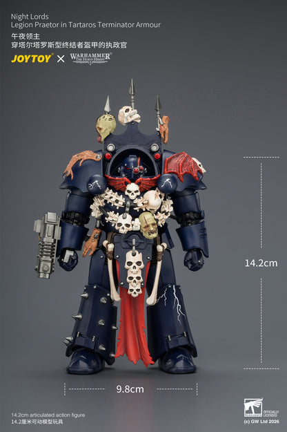 Night Lords Legion Praetor in Tartaros Terminator Armour - "The Horus Heresy" Primarch-Warhammer 40k 1/18 Action Figure By JOYTOY