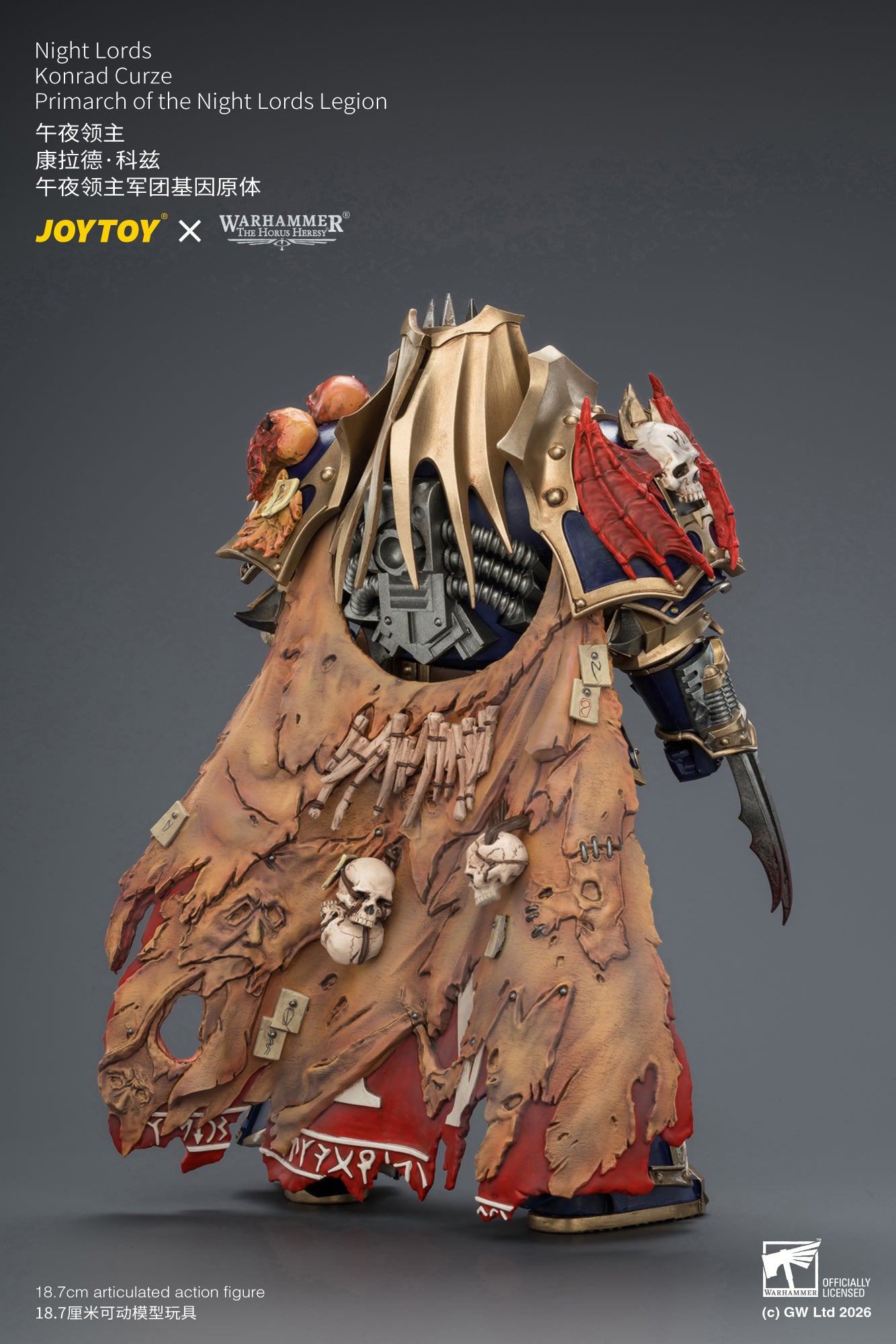 Night Lords Konrad Curze Primarch of the Night Lords Legion - "The Horus Heresy" Warhammer 30k 1/18 Action Figure By JOYTOY