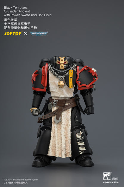 Black Templars Crusader Ancient with Power Sword and Bolt Pistol - Warhammer 40K 1/18 Action Figure By JOYTOY