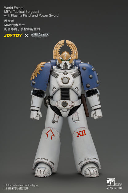 World Eaters MKVI Tactical Sergeant with Plasma Pistol and Power Sword - Warhammer "The Horus Heresy" 1/18 Action Figure By JOYTOY