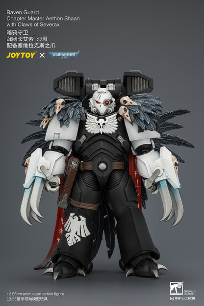 Raven Guard Chapter Master Aethon Shaan with Claws of Severax and Heavy Bolt Pistol - Warhammer 40k 1/18 Action Figure By JOYTOY