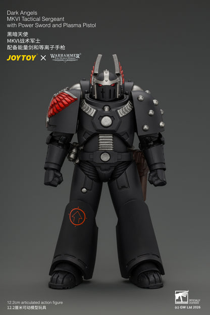 Dark Angels MKVI Tactical Sergeant with Power Sword and Plasma Pistol - Warhammer "The Horus Heresy" 1/18 Action Figure By JOYTOY