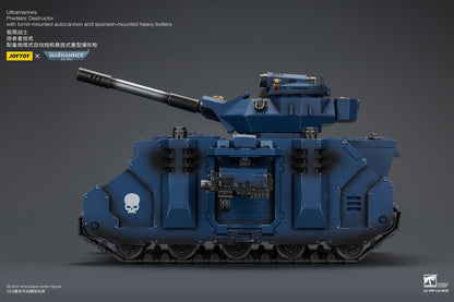 Ultramarines Predator Destructor with turret-mounted autocannon and sponson-mounted heavy bolters  - Warhammer 40K 1/18 Action Figure By JOYTOY