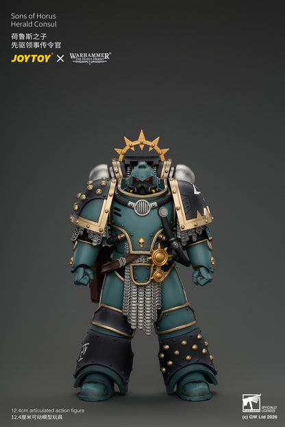 Sons of Horus Herald Consul with Icon of Allegiance, Bolt Pistol and Power Weapon - "The Horus Heresy" Warhammer 1/18 Action Figure By JOYTOY