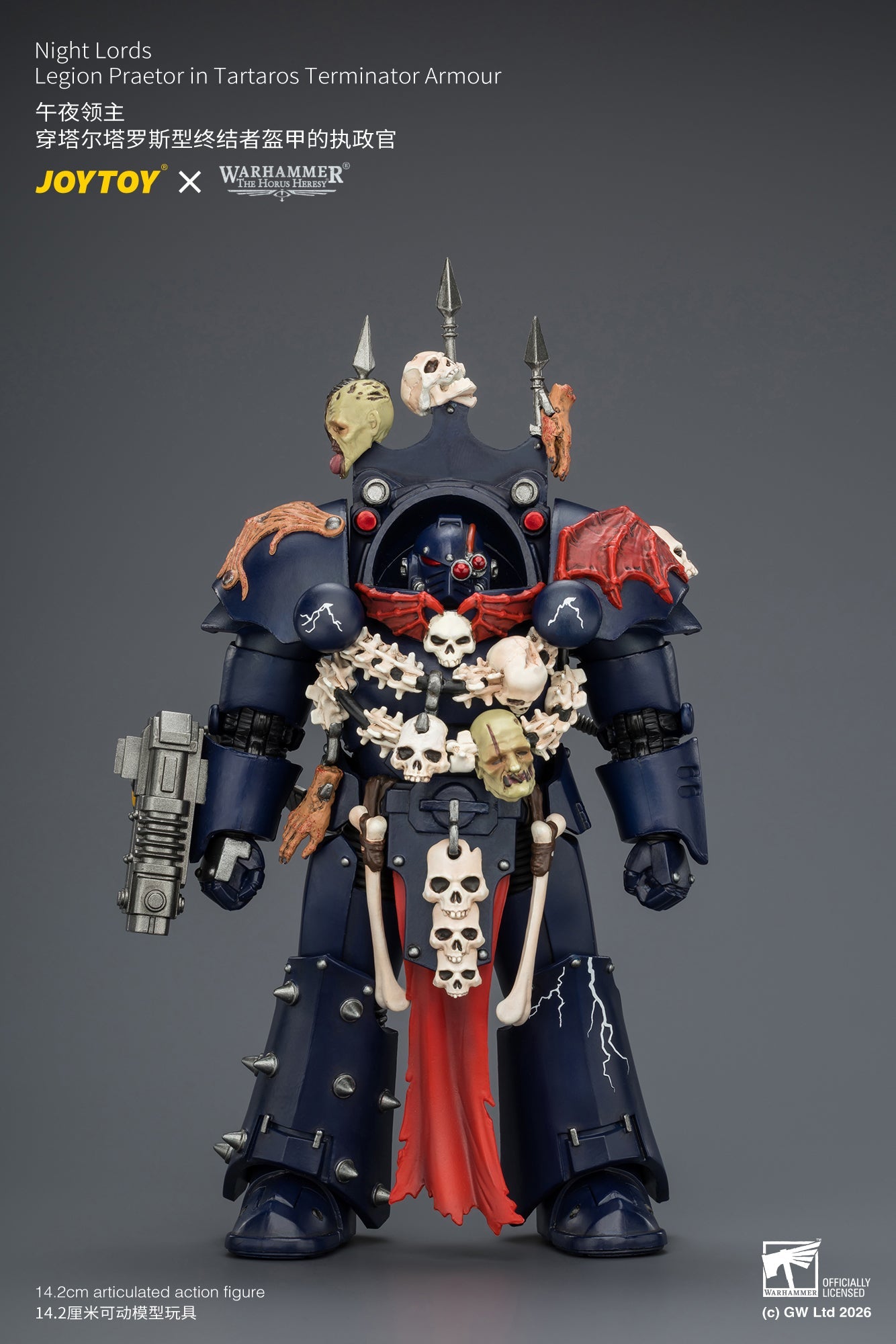Night Lords Legion Praetor in Tartaros Terminator Armour - "The Horus Heresy" Primarch-Warhammer 40k 1/18 Action Figure By JOYTOY
