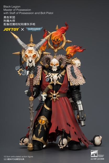 Black Legion Master of Possession with Staff of Possession and Bolt Pistol - Warhammer 40K 1/18 Action Figure By JOYTOY