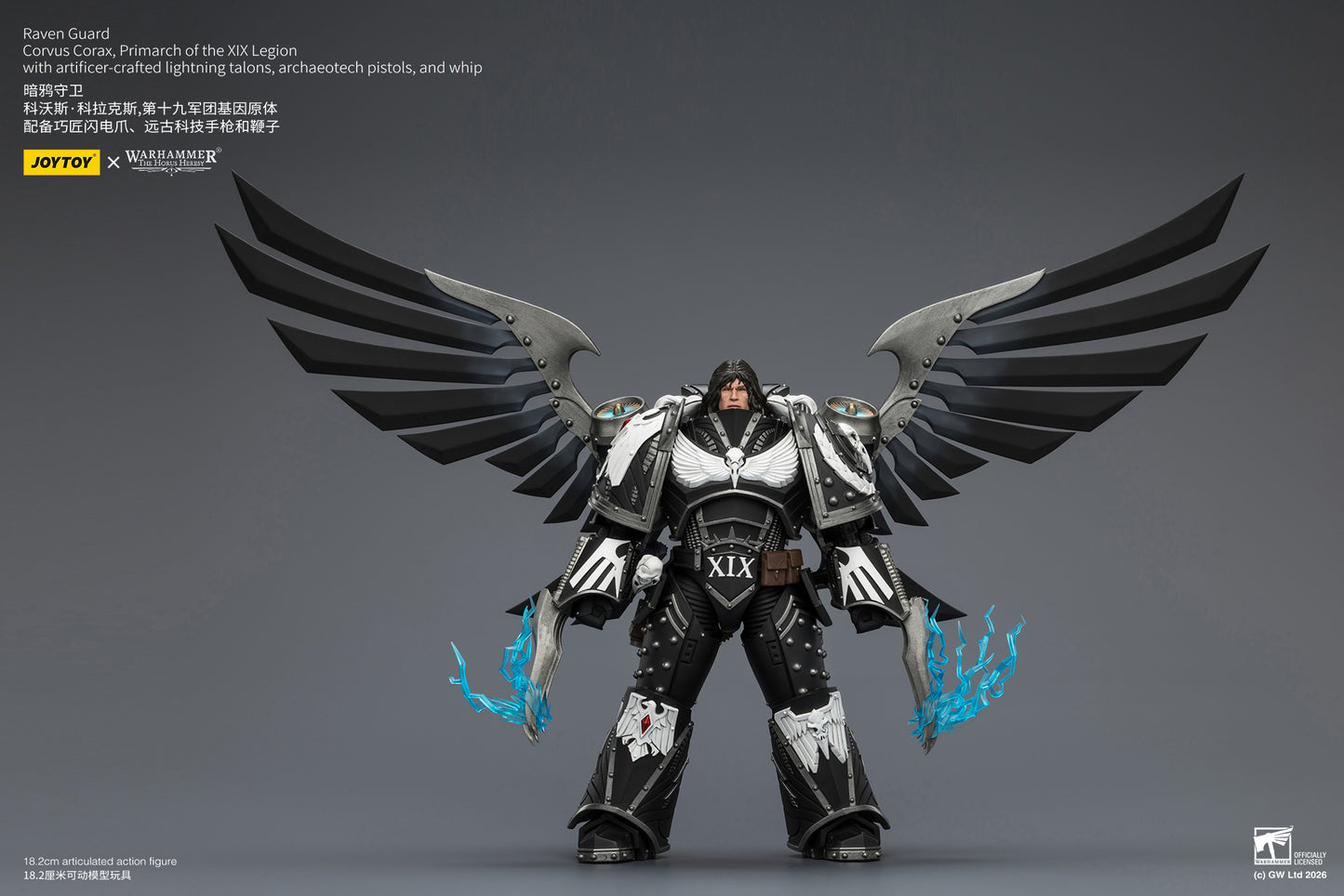 Raven Guard Corvus Corax, Primarch of the XIX Legion - Warhammer "The Horus Heresy" 1/18 Action Figure By JOYTOY