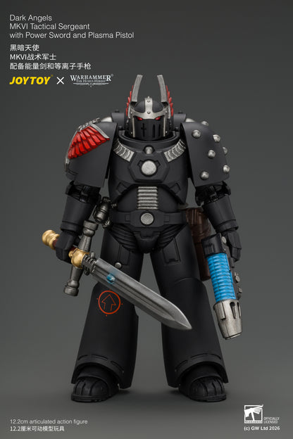 Dark Angels MKVI Tactical Sergeant with Power Sword and Plasma Pistol - Warhammer "The Horus Heresy" 1/18 Action Figure By JOYTOY