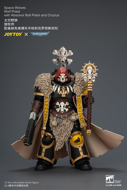 Space Wolves Wolf Priest with Absolvor Bolt Pistol and Crozius - Warhammer 40k 1/18 Action Figure By JOYTOY