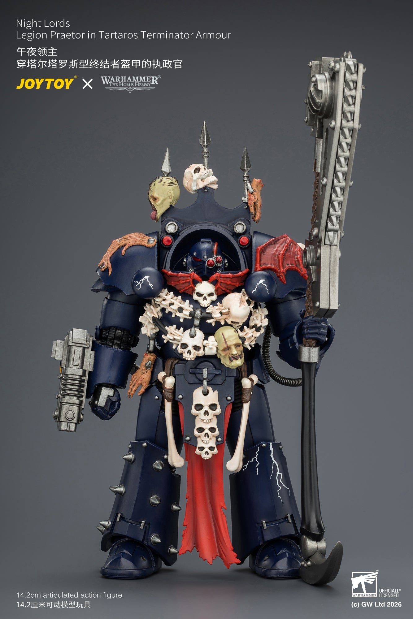 Night Lords Legion Praetor in Tartaros Terminator Armour - "The Horus Heresy" Primarch-Warhammer 40k 1/18 Action Figure By JOYTOY