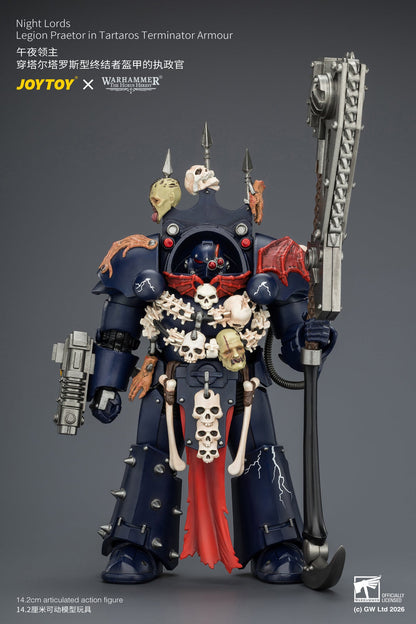 Night Lords Legion Praetor in Tartaros Terminator Armour - "The Horus Heresy" Primarch-Warhammer 40k 1/18 Action Figure By JOYTOY