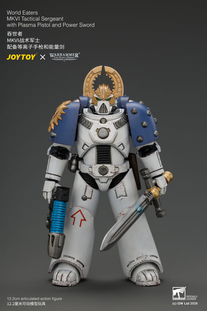 World Eaters MKVI Tactical Sergeant with Plasma Pistol and Power Sword - Warhammer "The Horus Heresy" 1/18 Action Figure By JOYTOY