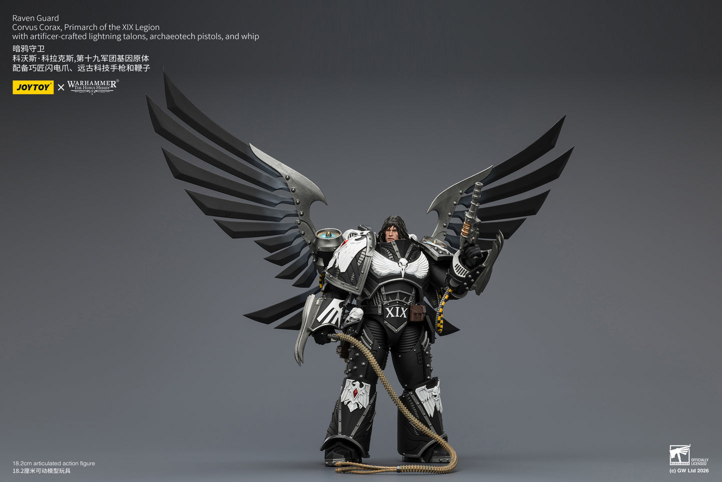 Raven Guard Corvus Corax, Primarch of the XIX Legion - Warhammer "The Horus Heresy" 1/18 Action Figure By JOYTOY