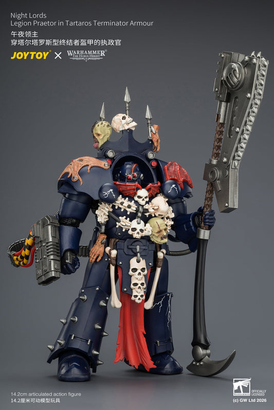 Night Lords Legion Praetor in Tartaros Terminator Armour - "The Horus Heresy" Primarch-Warhammer 40k 1/18 Action Figure By JOYTOY