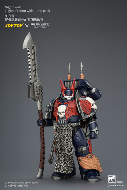 Night Lords Legion Praetor with Jump pack - "The Horus Heresy" Primarch-Warhammer 40k 1/18 Action Figure By JOYTOY
