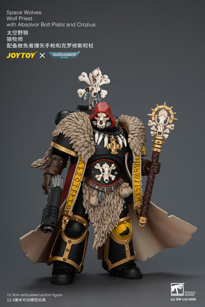 Space Wolves Wolf Priest with Absolvor Bolt Pistol and Crozius - Warhammer 40k 1/18 Action Figure By JOYTOY