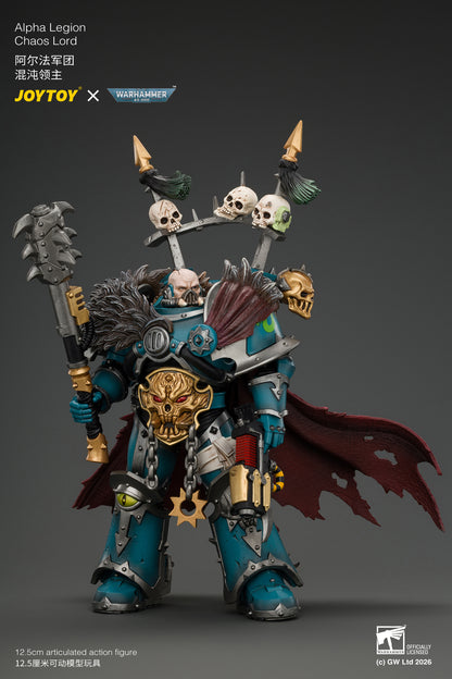 Alpha Legion Chaos Lord with Plasma Pistol and Accursed Weapon - Warhammer 40K 1/18 Action Figure By JOYTOY